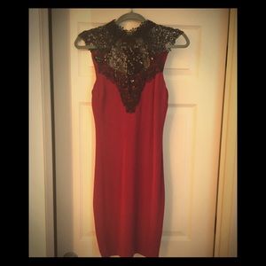 Bebe size Medium embroidered lace & sequin dress